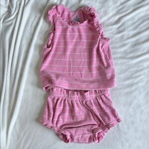 GAP Baby Pink Ruffle Tank and Shorts Set